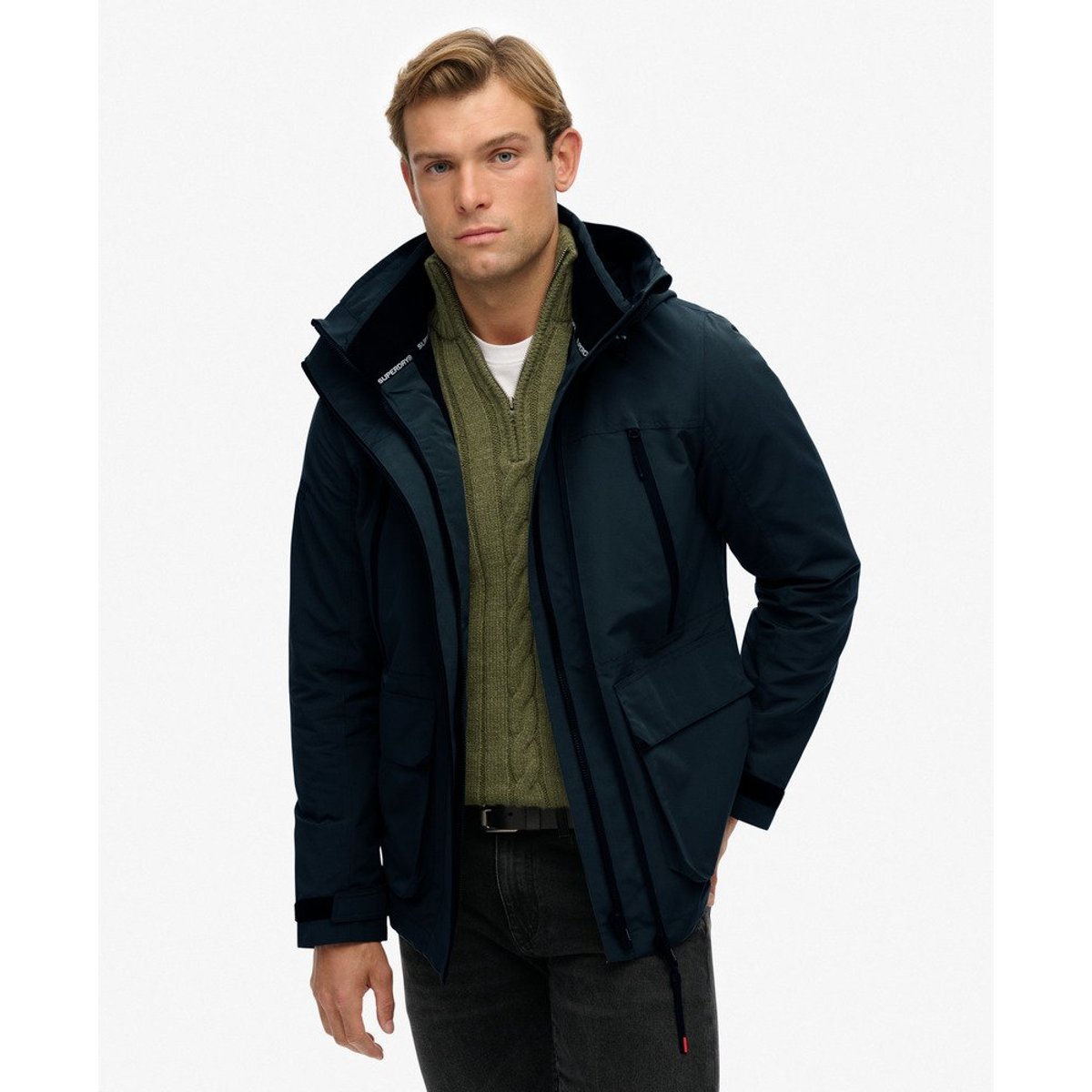Veste Coupe-vent Color Block graphite bleu, SUPERDRY
