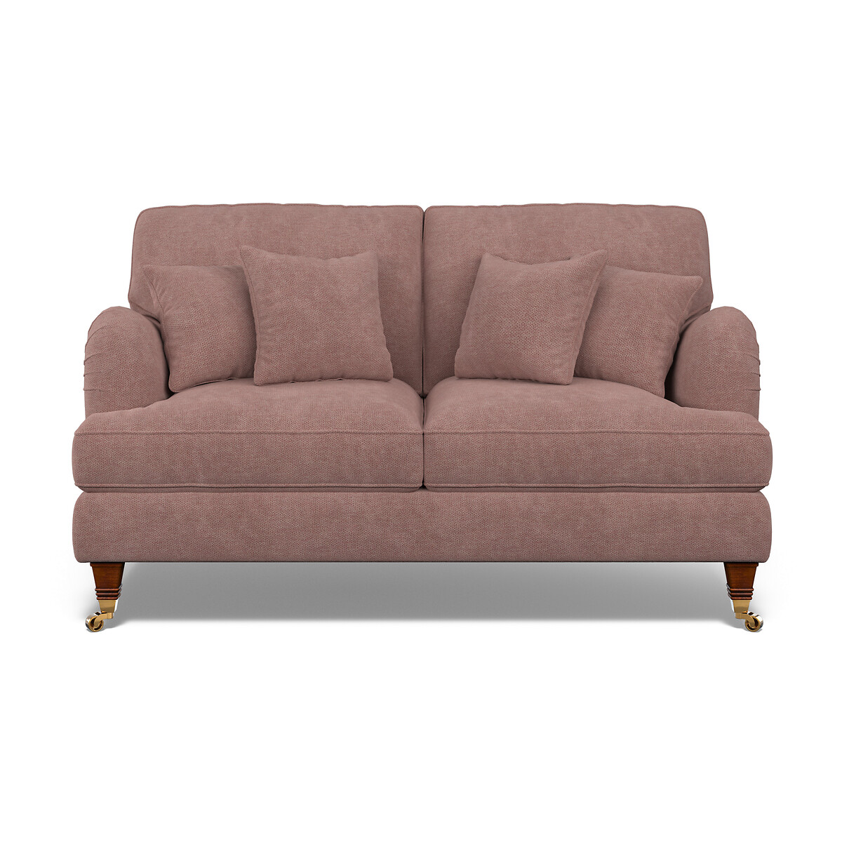 Emeline Soft Brushed 2 Seater Sofa with Castor Legs old rose, ÉDITÉ