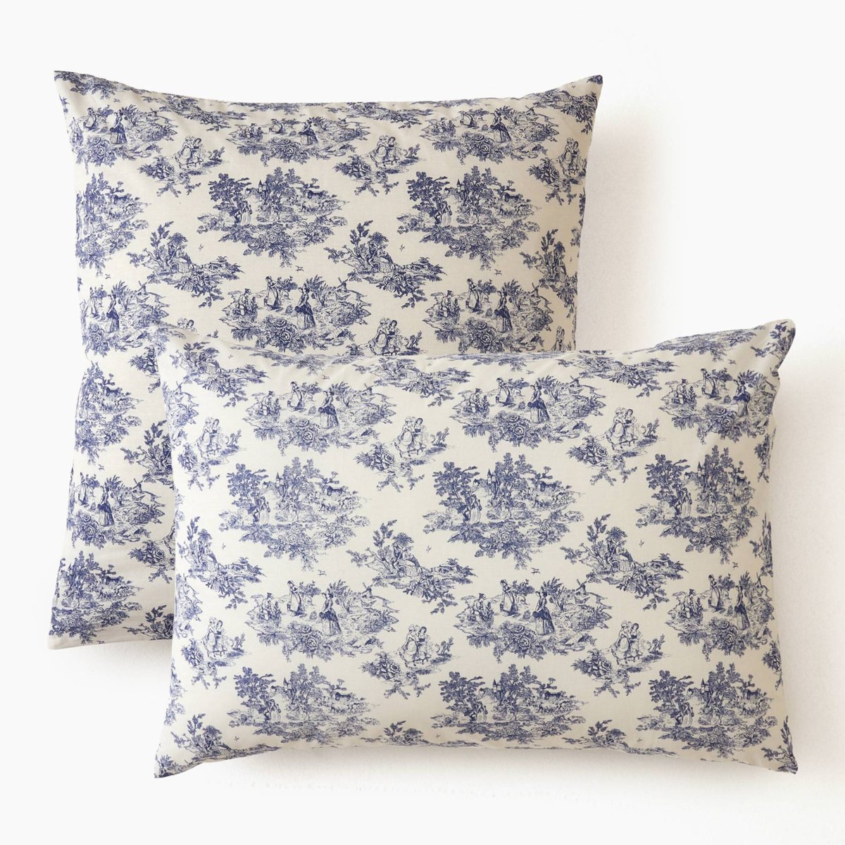 Taie oreiller imprimé, 100% coton bio GOTS ombre bleue, MONOPRIX