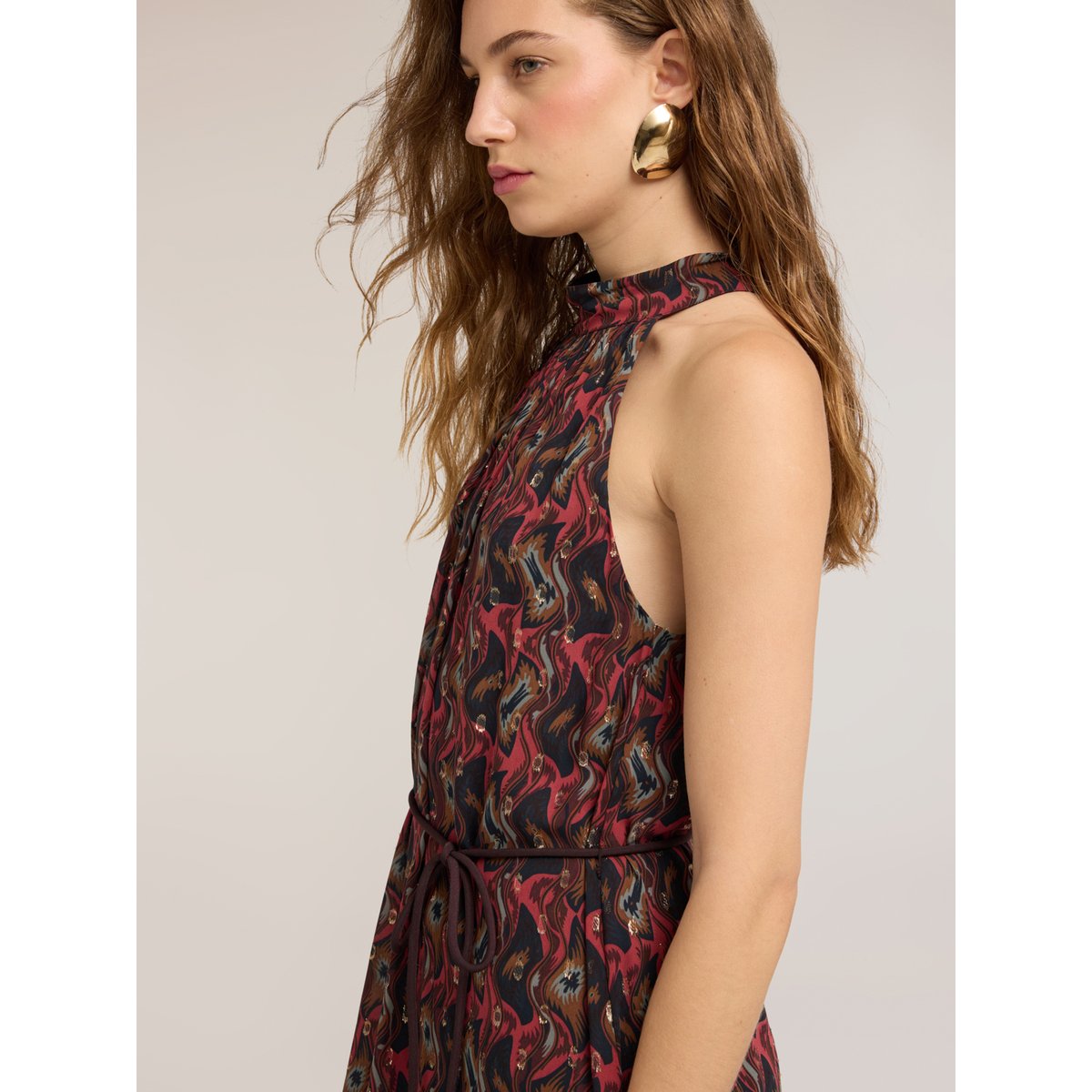 Robe longue imprimée rouge, MOTIVI
