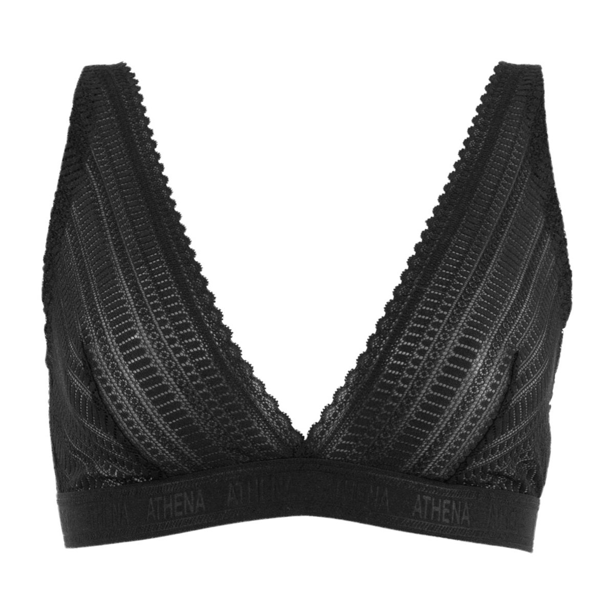Soutien-gorge triangle sans armatures DENTELLE noir, ATHENA