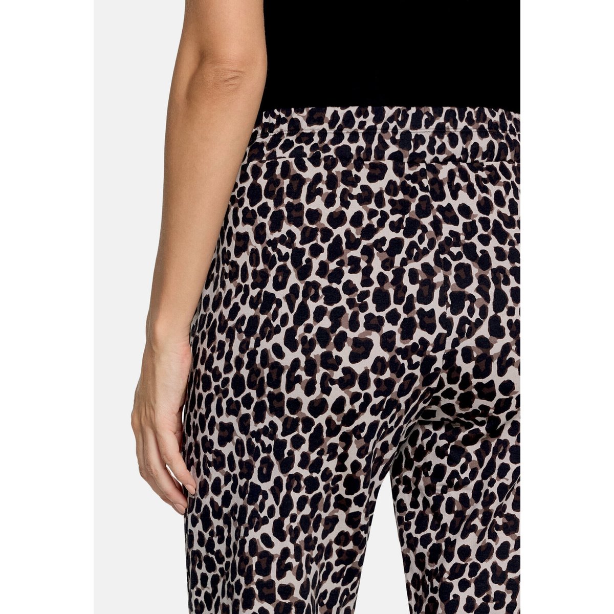 Pantalons de jogging à taille élastique noir/beige, BETTY BARCLAY