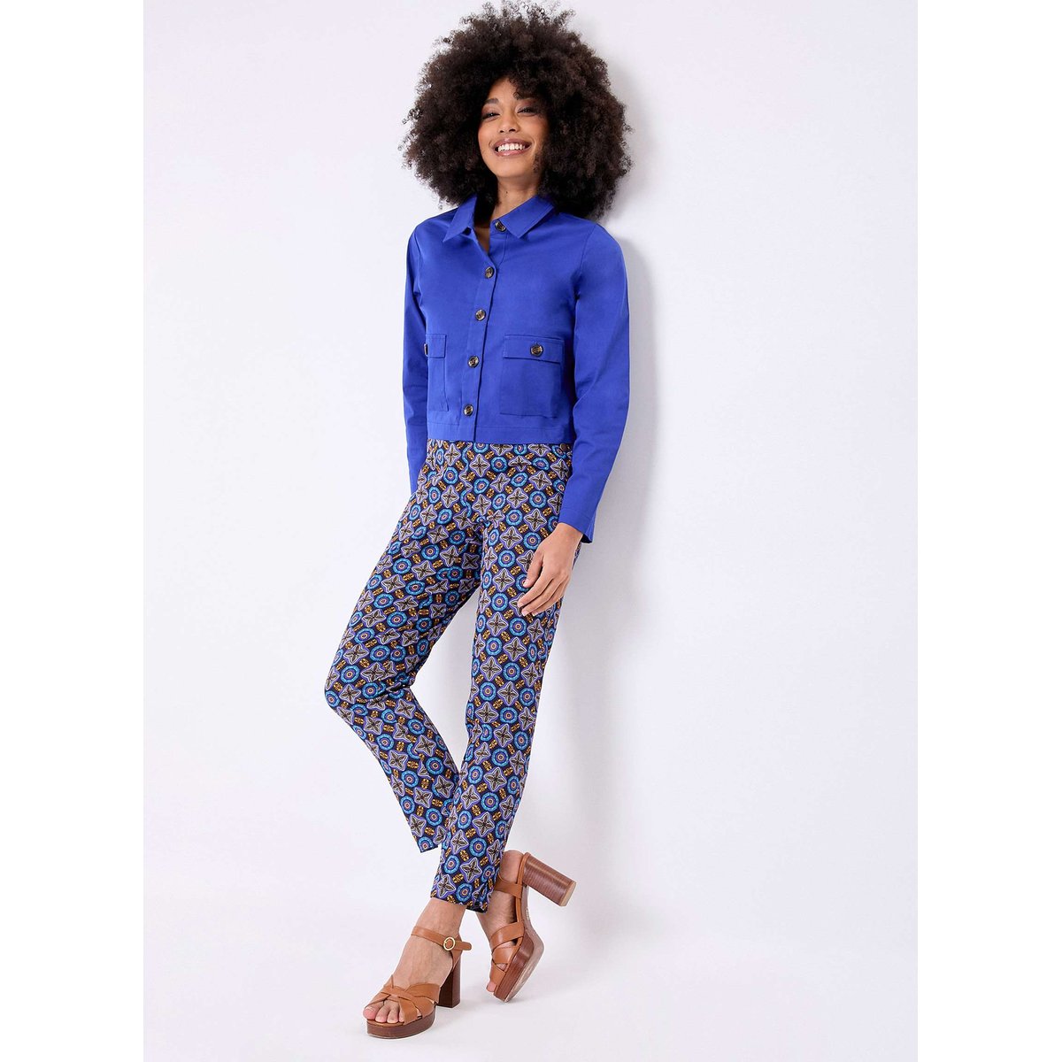Pantalon cigarette 7/8ème coton stretch WENDY bleu nuit na, PRINCESSE NOMADE