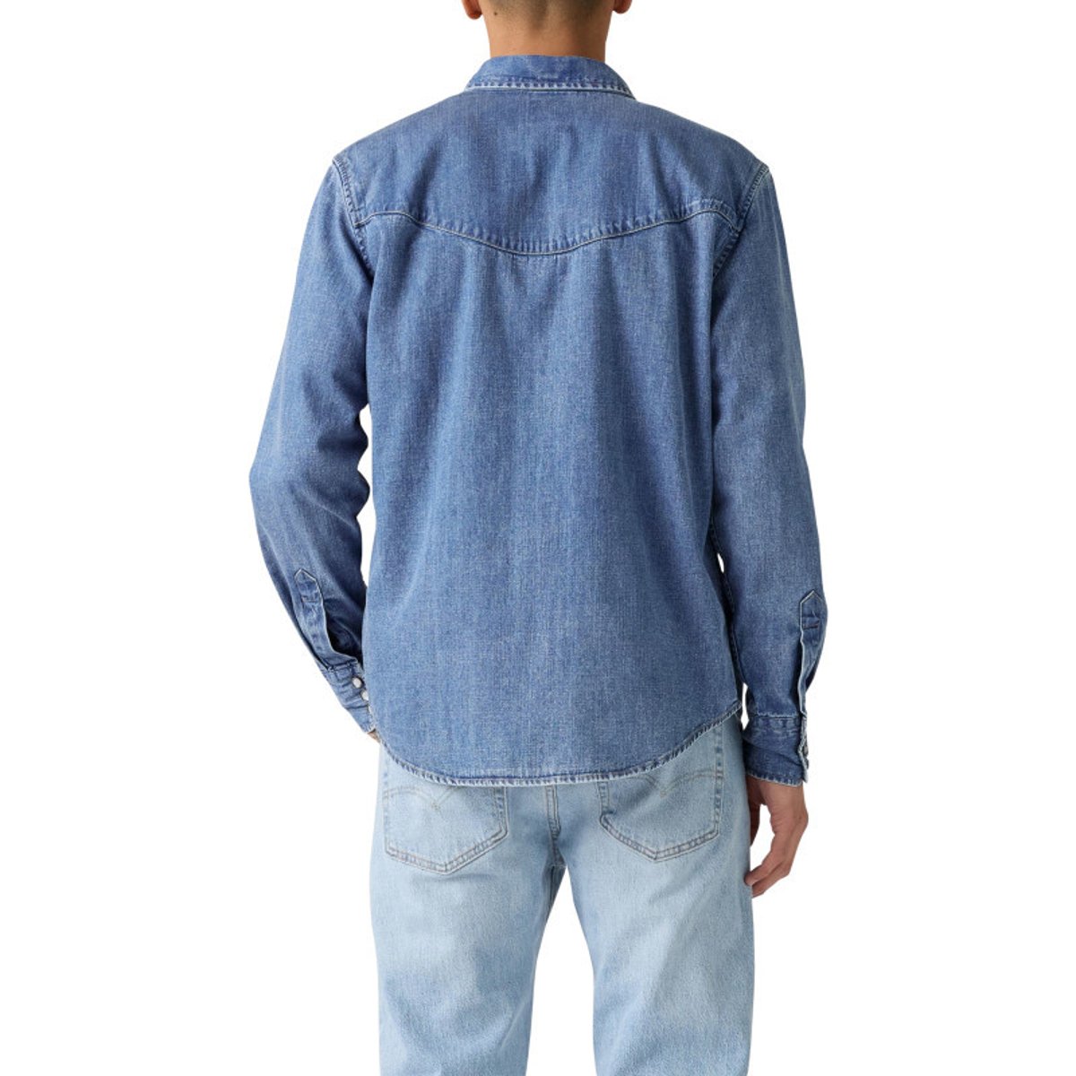 Chemise en coton bleue unie coupe regular pourvue d'un col à rabats bleue, LEVI'S
