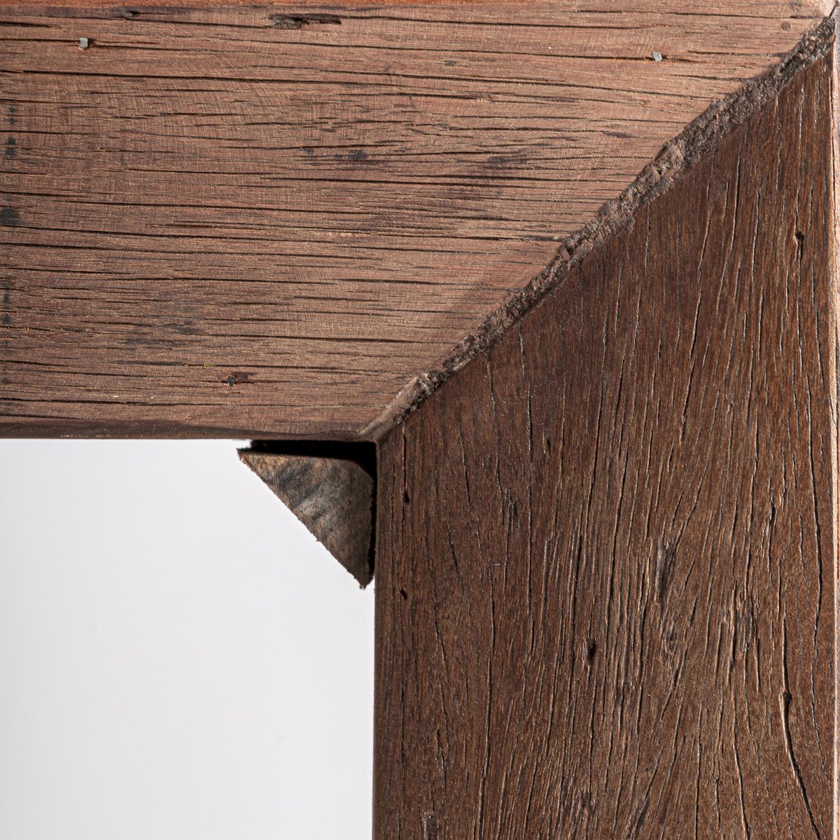 Table basse rustique en bois brun finition vieillie, RECOLLECTION