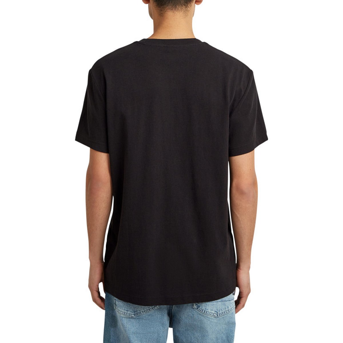 T-shirt en coton noir imprimé avec logo iconique et une coupe droite noir, G-Star RAW