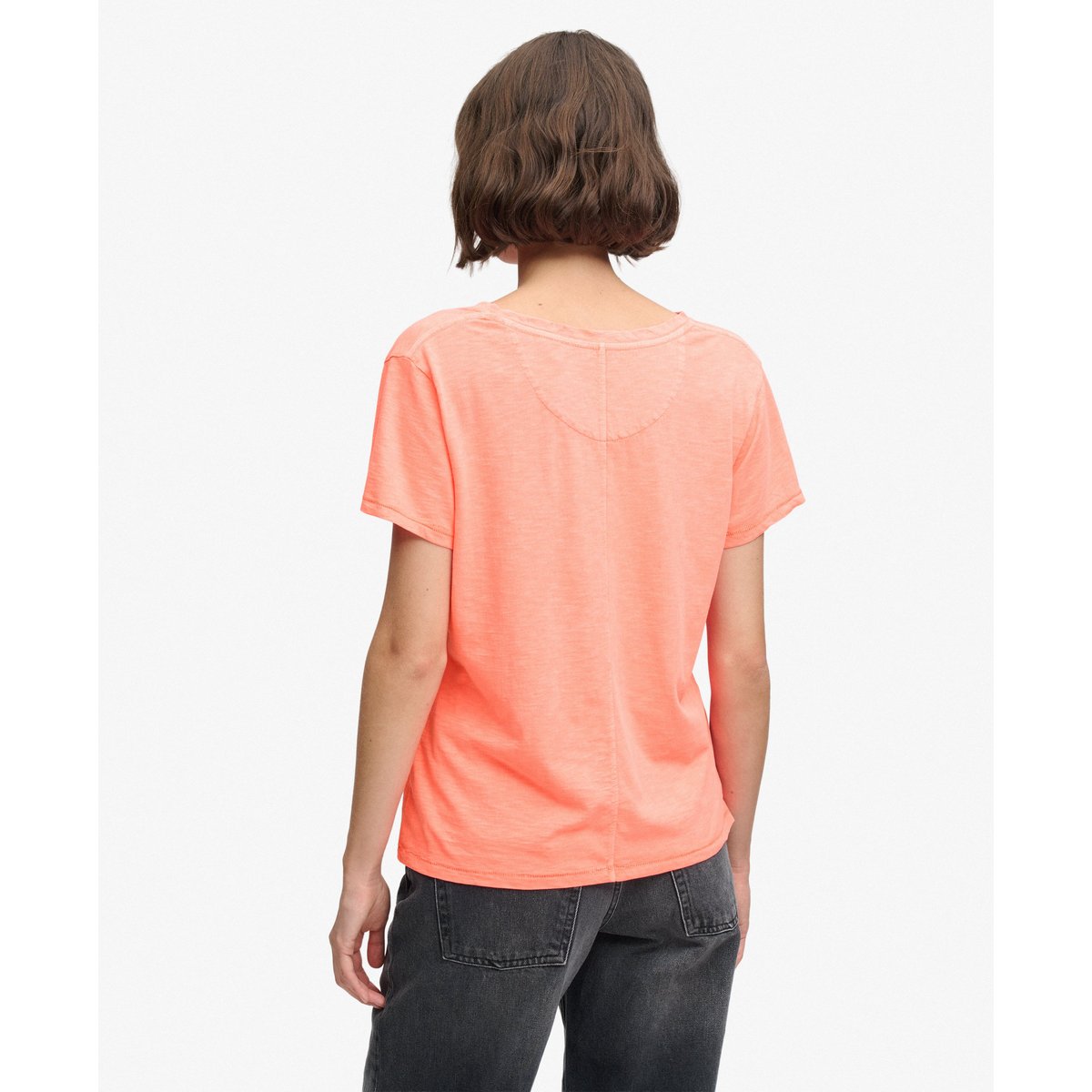 T-shirt brodé corail fluo, SUPERDRY
