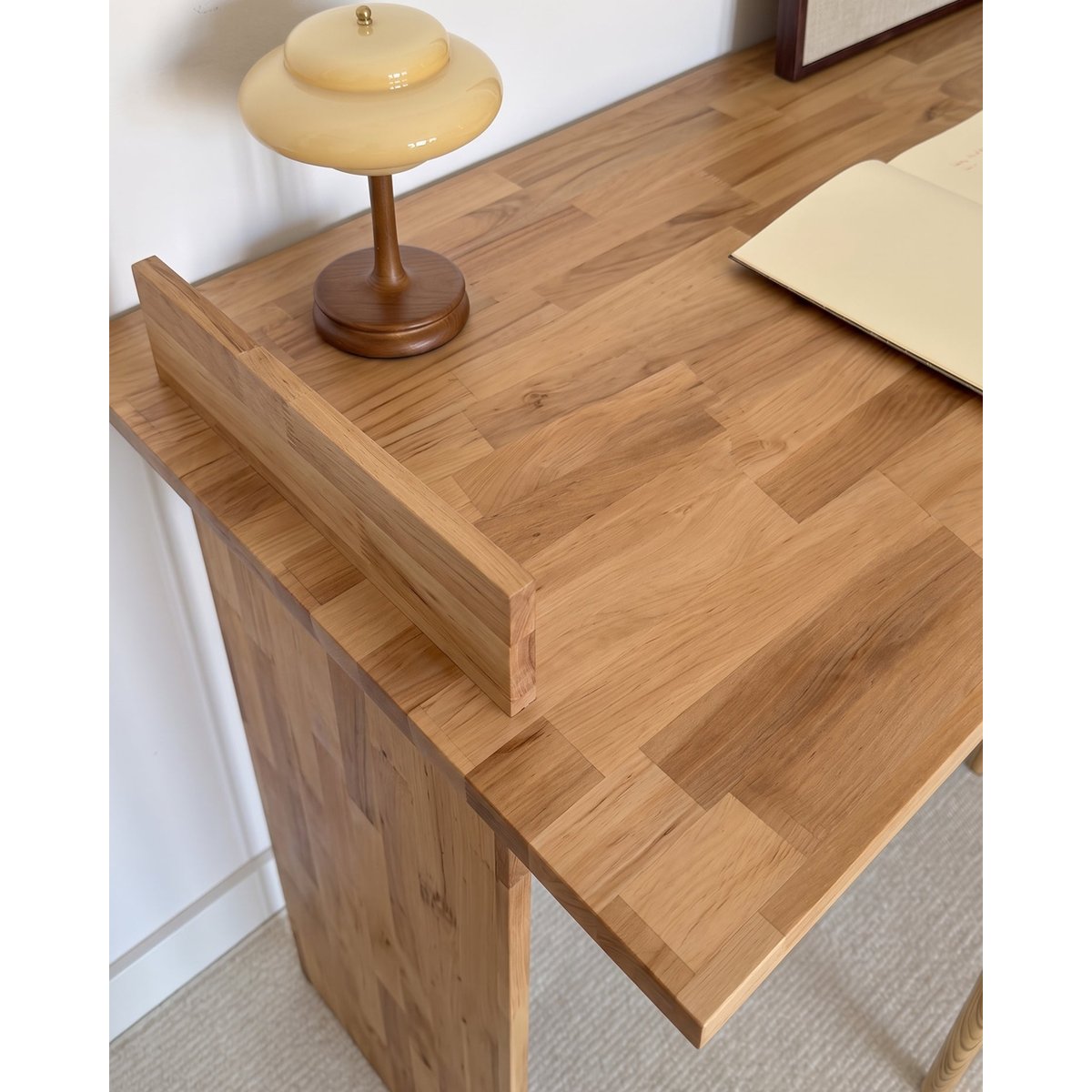 Bureau en bois d'aulne naturel naturel, HANNUN