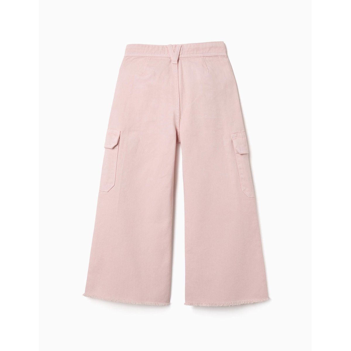 Pantalon à jambe large en sergé avec poches cargo rose, ZIPPY
