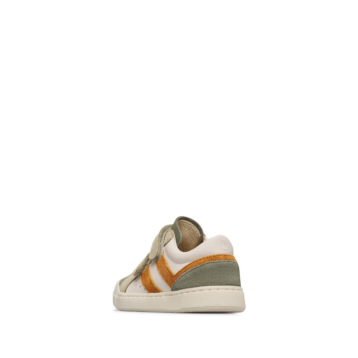 Baskets en cuir et en daim ZYLKA VL vert-blanc crème, NATURINO