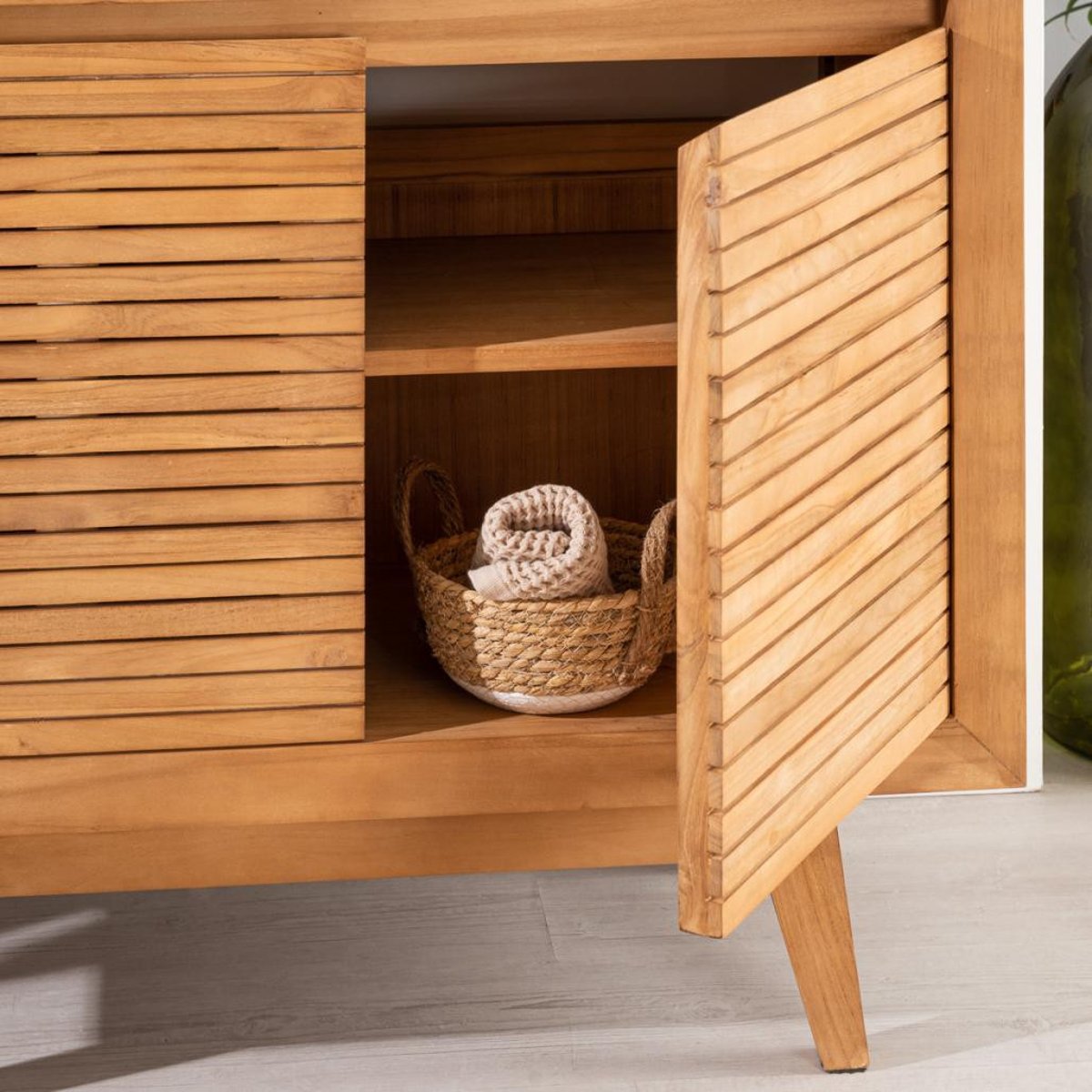 Meuble en teck rectangle 90 VINTAGE naturel, WANDA COLLECTION