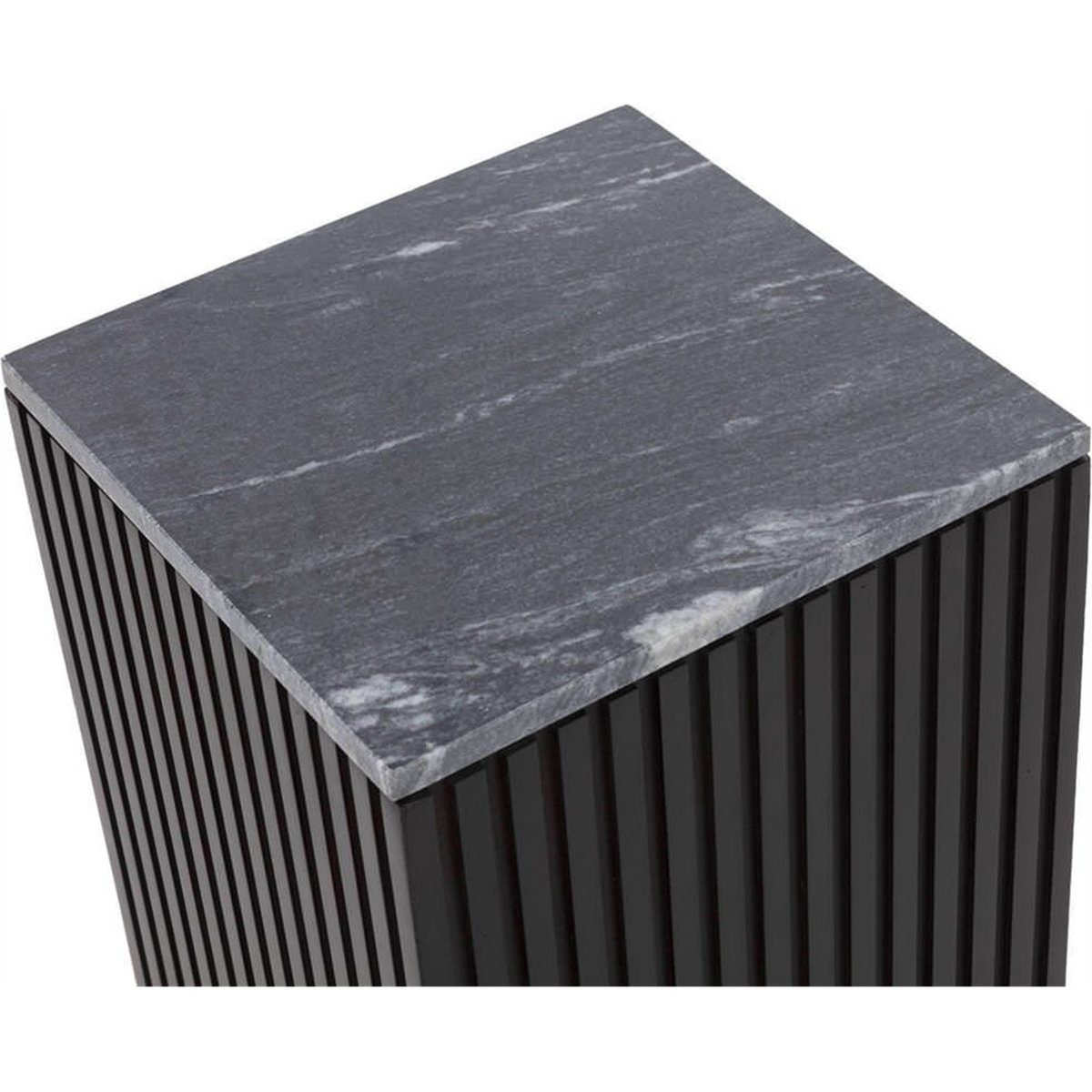 Sellette d'appoint en marbre et bois marron foncé et noir, RECOLLECTION