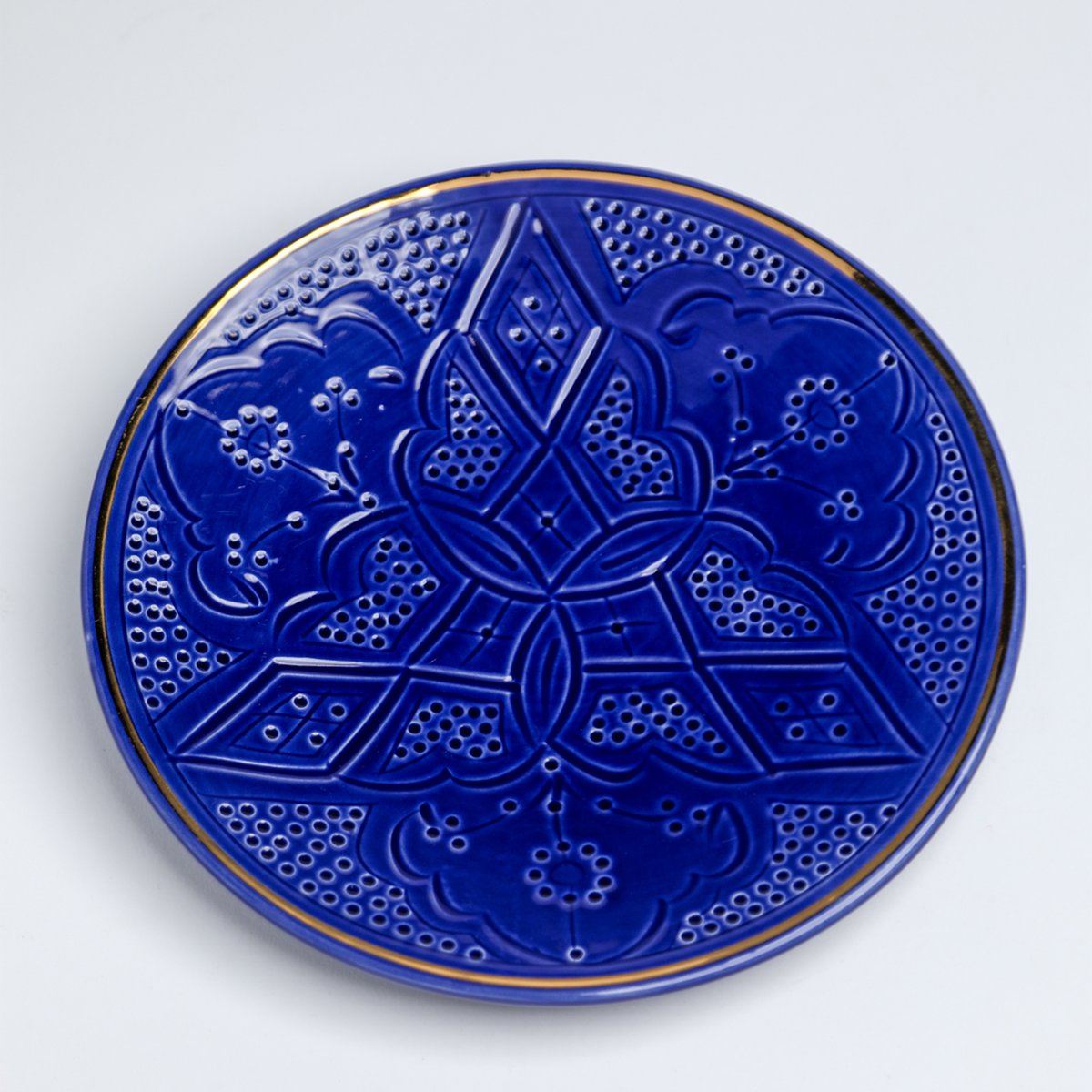 Assiette EMPREINTE bleu majorelle, CHABI CHIC