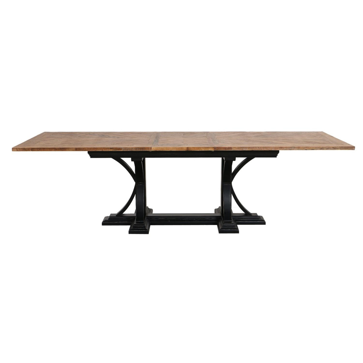 Table rectangulaire extensible 1 allonge - noir, INTERIOR'S