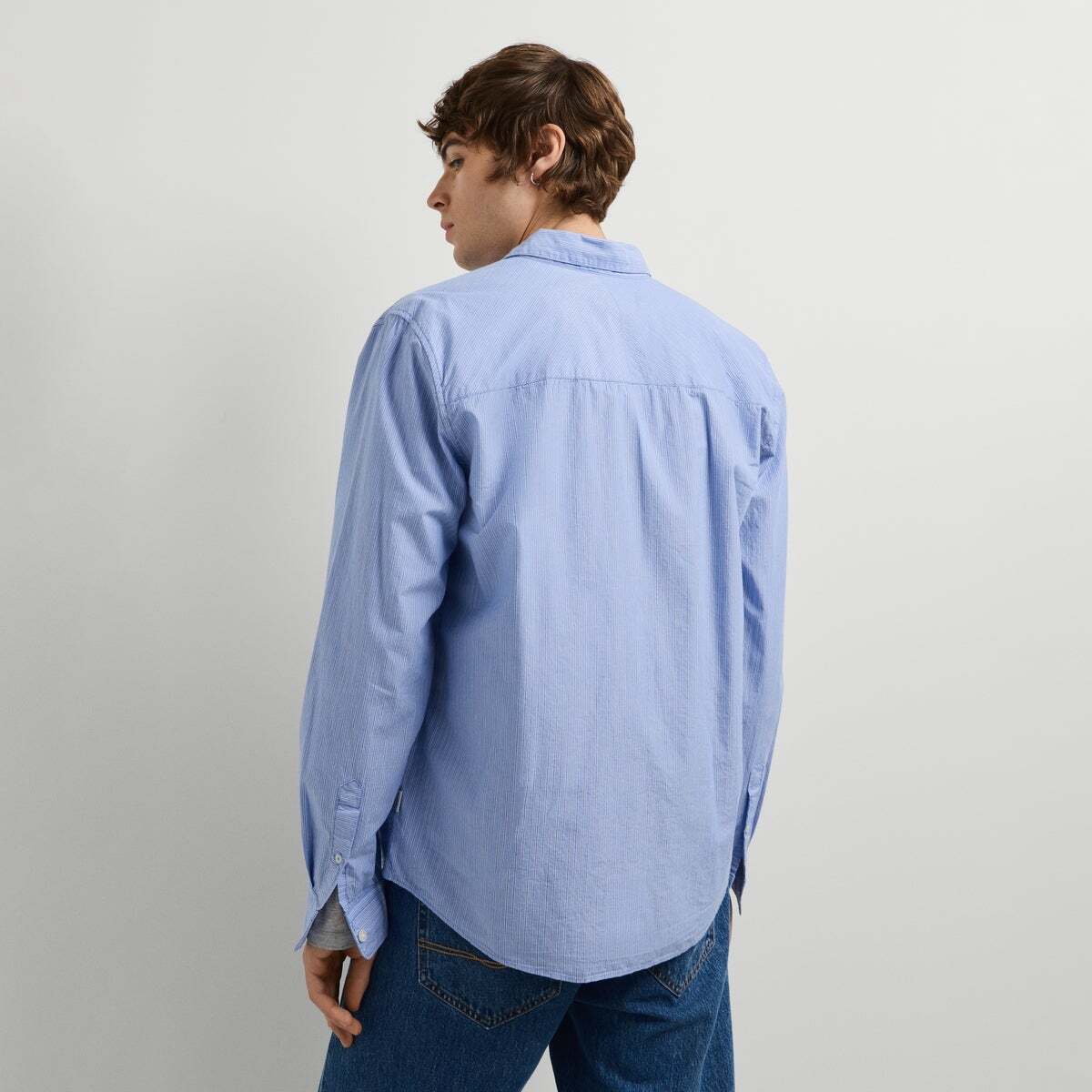Chemise Coupe Regular À Rayures En Popeline bleu azur, PEPE JEANS