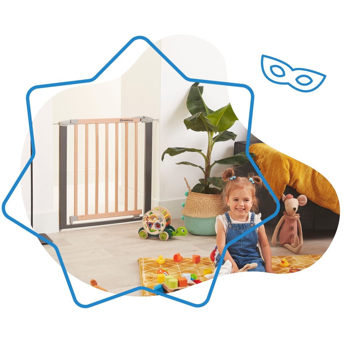 Barrière de Sécurité Safe & Lock Bois Métal bois, BADABULLE