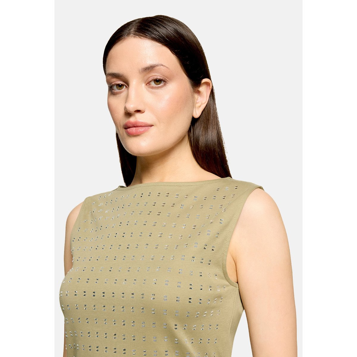 Top à bretelles à pierres fantaisie soft olive, BETTY BARCLAY
