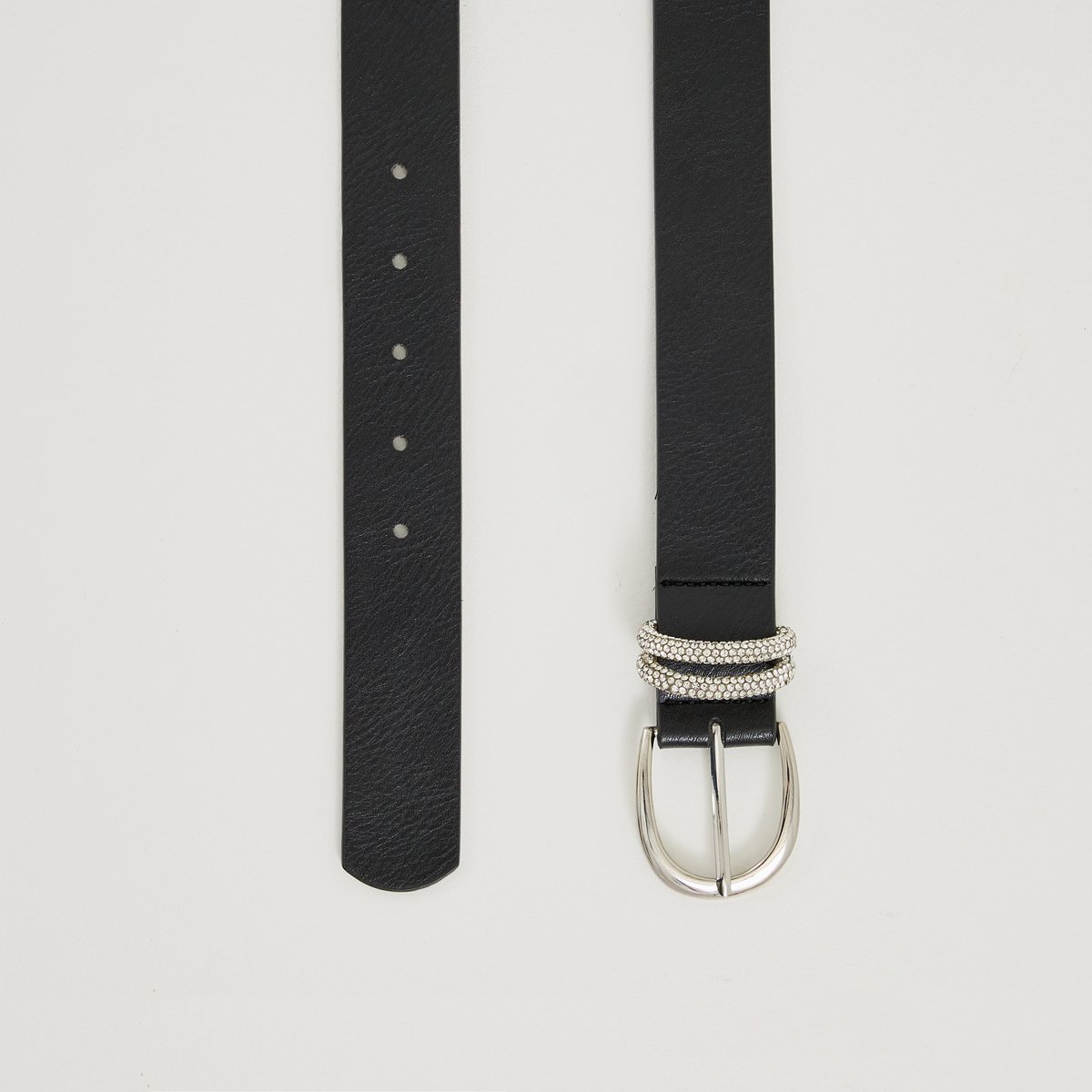 Ceinture unie à strass noir, GRAIN DE MALICE