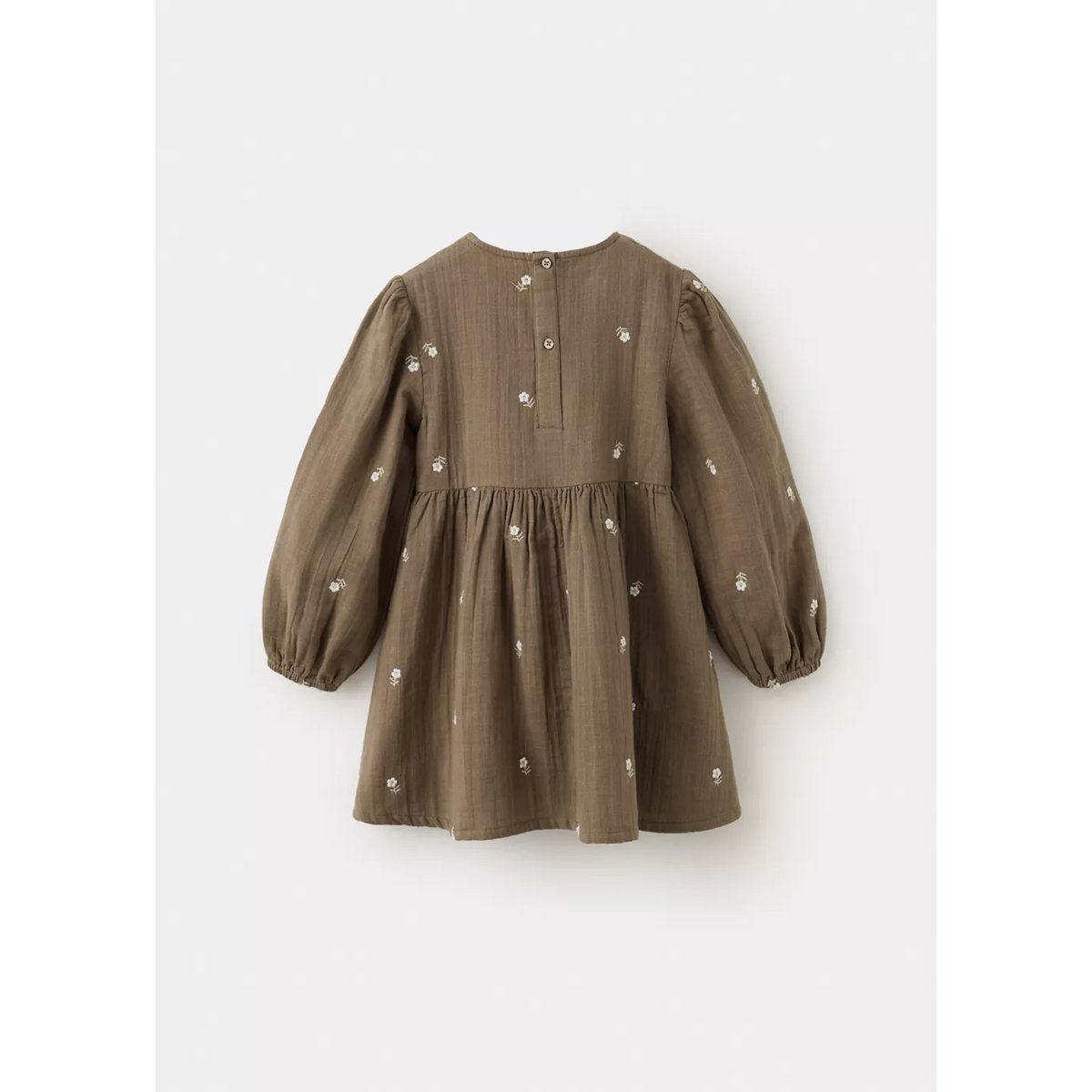 Robe fleurs brodées marron, MANGO BABY