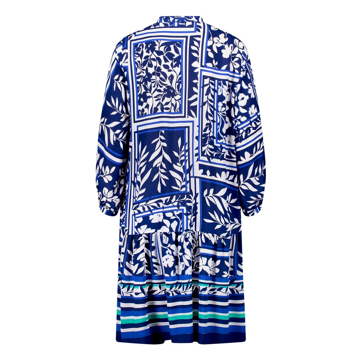 Robe à volants à manches 3/4 bleu/blanc, BETTY BARCLAY