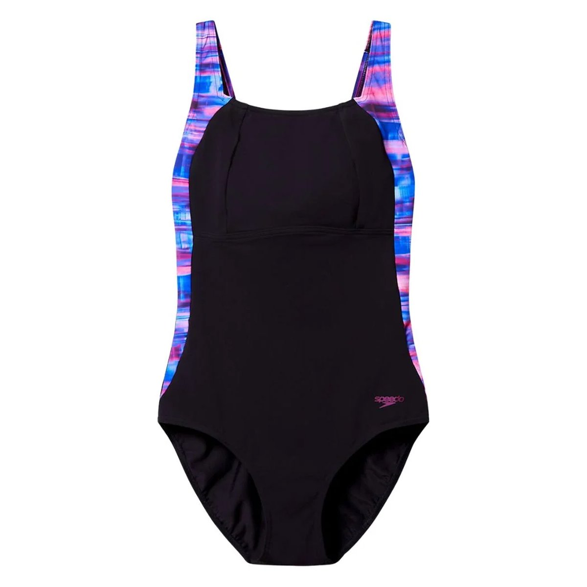 Maillot de bain 1 pièce à bretelles ajustables motif/style à motifs LUNA LUSTRE noir, SPEEDO