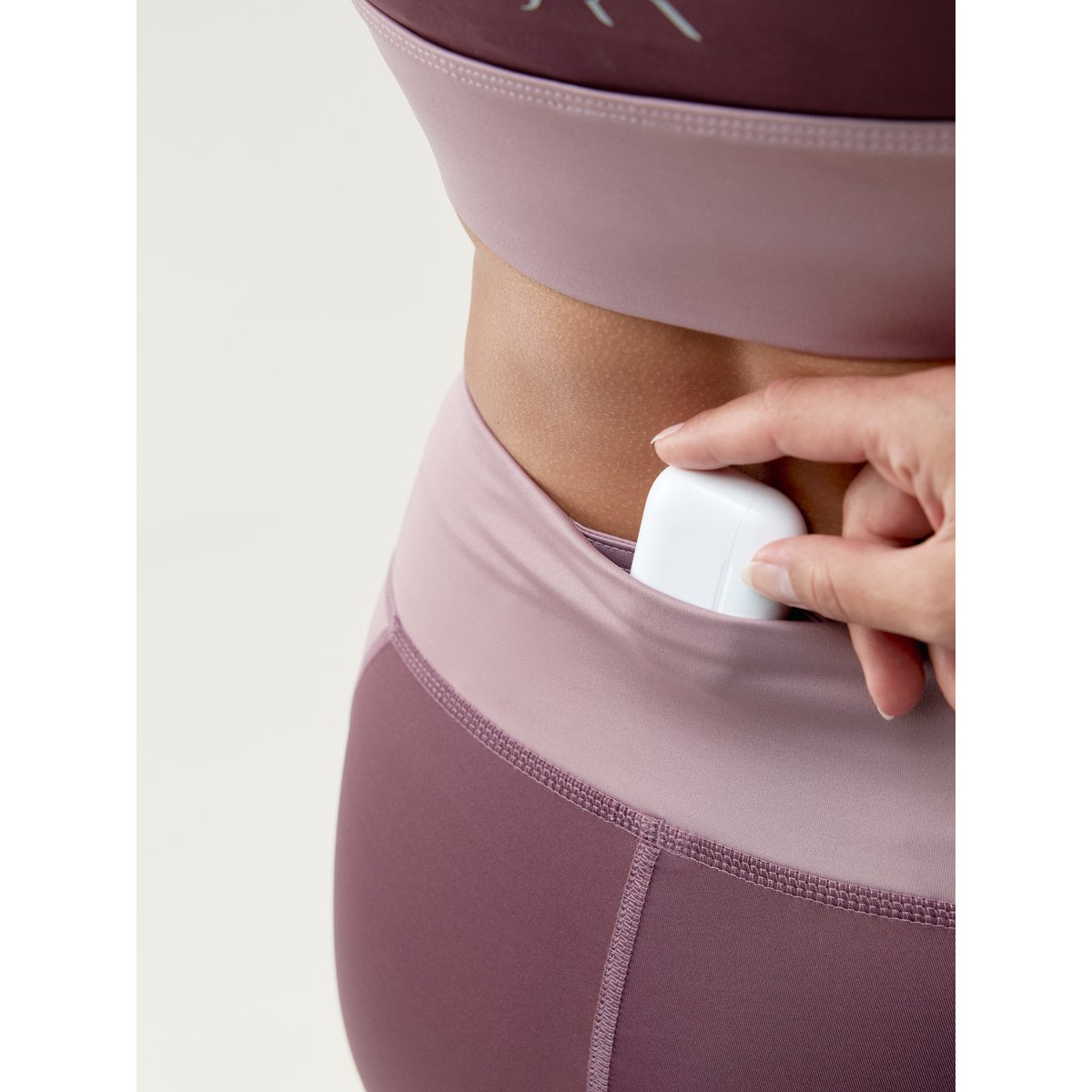Legging de sport femme Maiko Longueur 7/8 taille mi-haute effet gainant rose vieux foncé, BORN