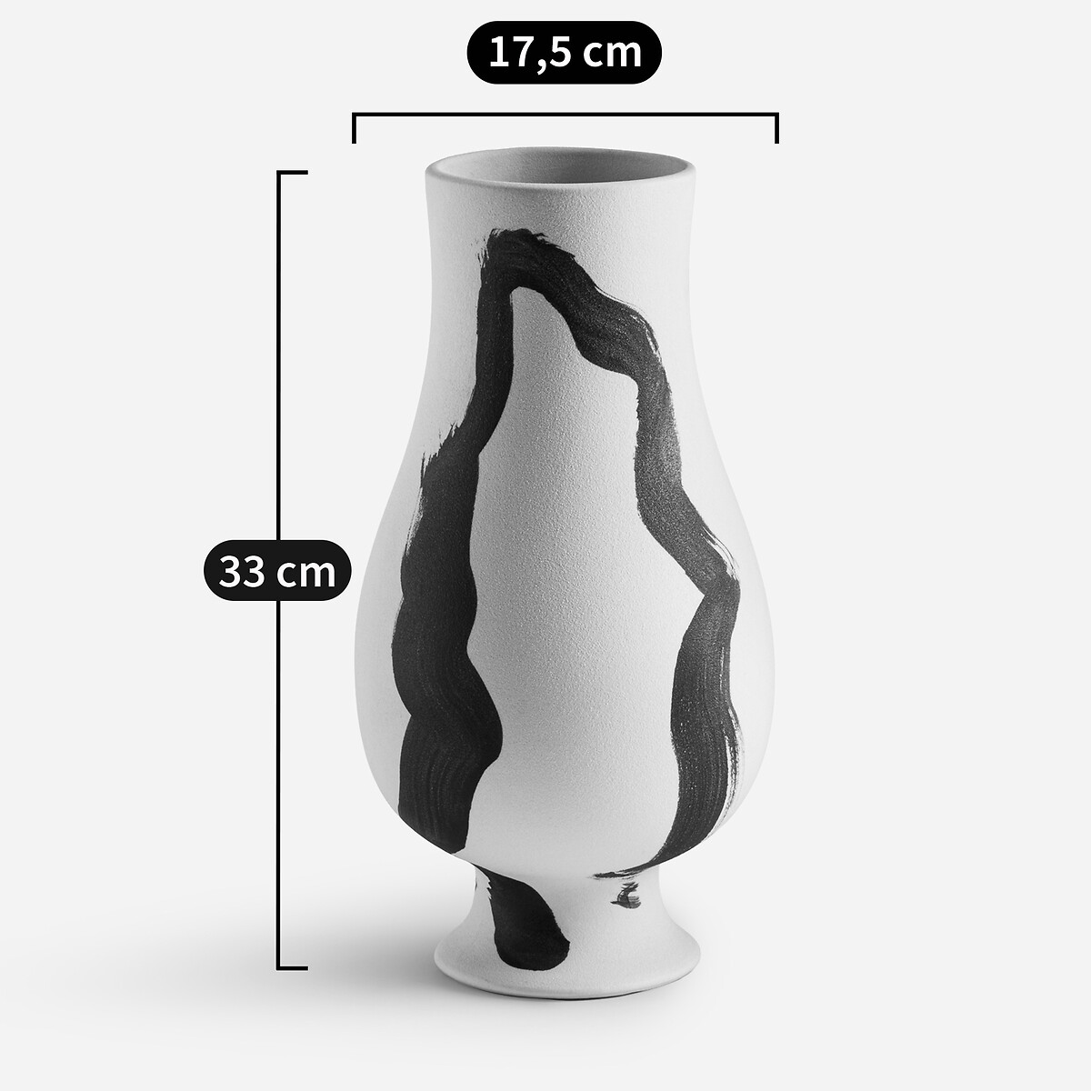 Vase aus matter Keramik, H33 cm, Skall kreide, AM.PM