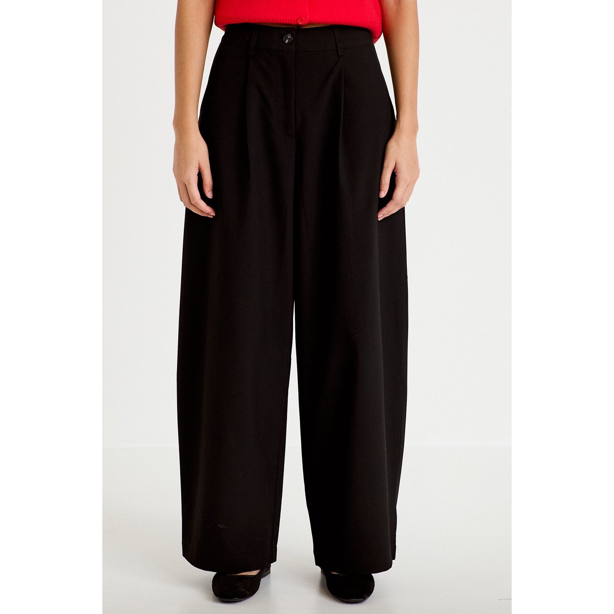 Pantalon barrel taille standard noir, CACHE CACHE