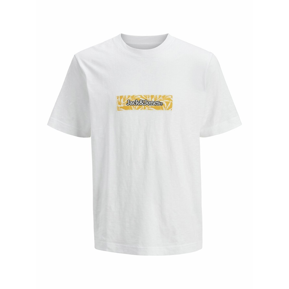 T-shirt col rond à logo blanc, JACK & JONES