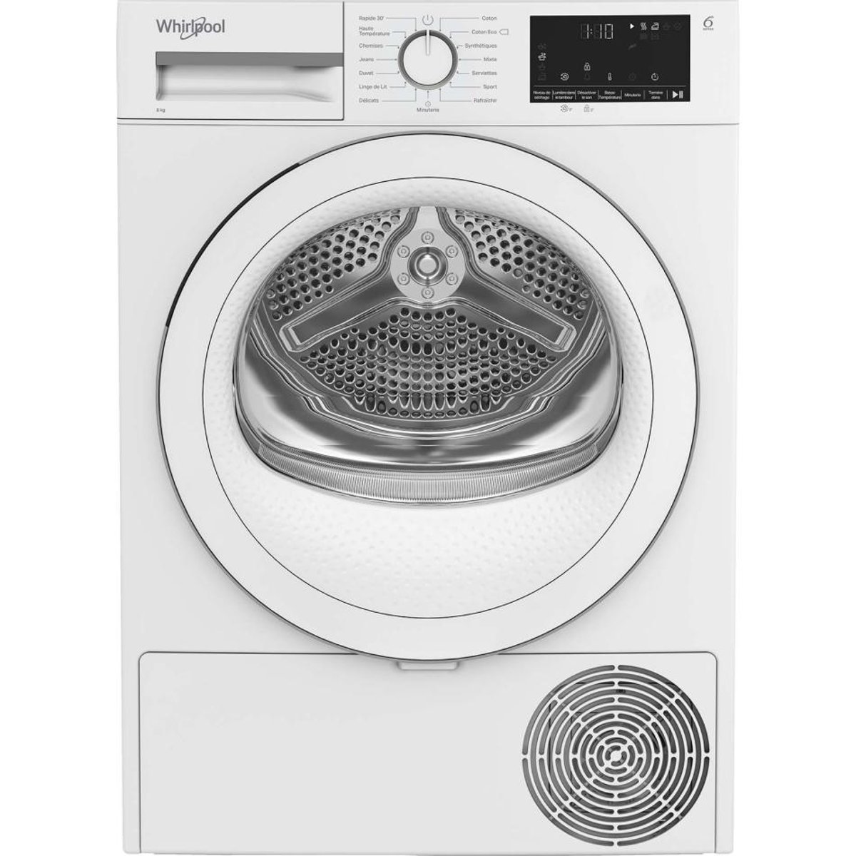 Seche linge frontal CWSD83MWWSFR blanc, WHIRLPOOL