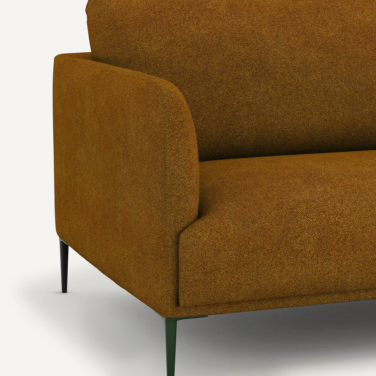 3- of 4-zits zetel in gemêleerde gevlochten stof Oscar, ontwerp Emmanuel Gallina amber honing, AM.PM X EMMANUEL GALLINA