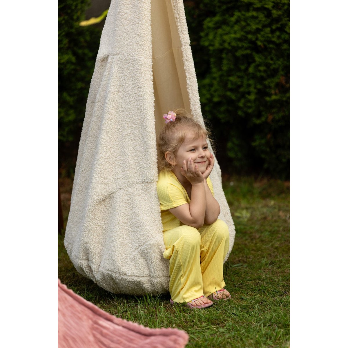 Balançoire cocon peluche BEARLY crème, MEOW BABY