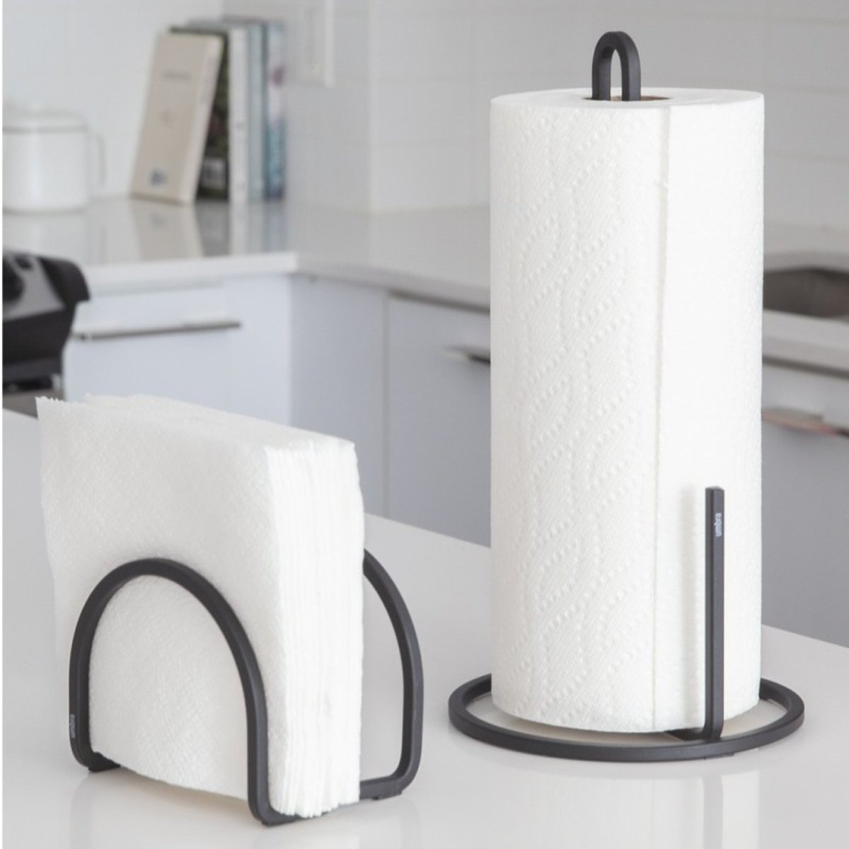 Porte essuie-tout métal design SQUIRE noir, UMBRA