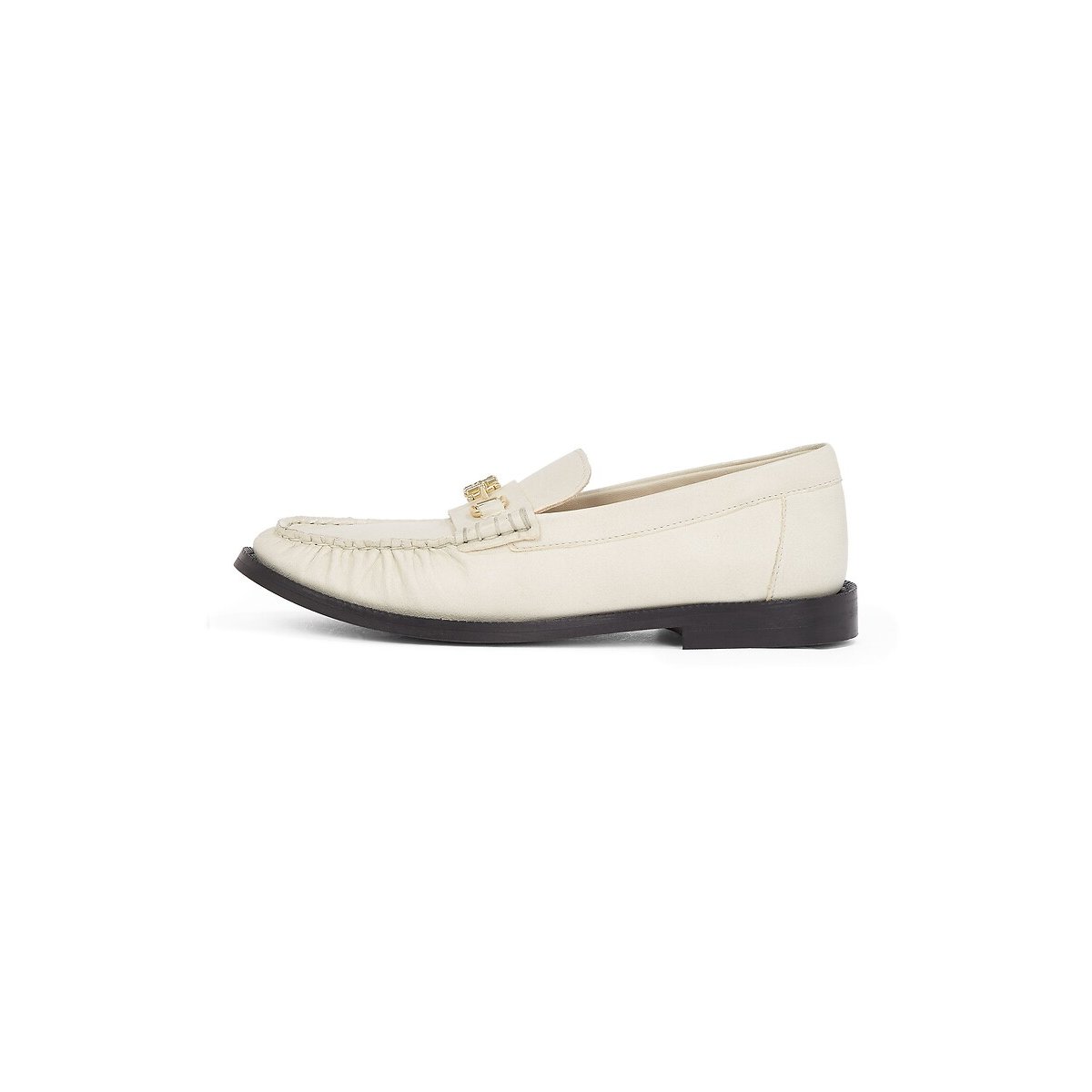 Mocassini in morbida pelle beige, TOMMY HILFIGER