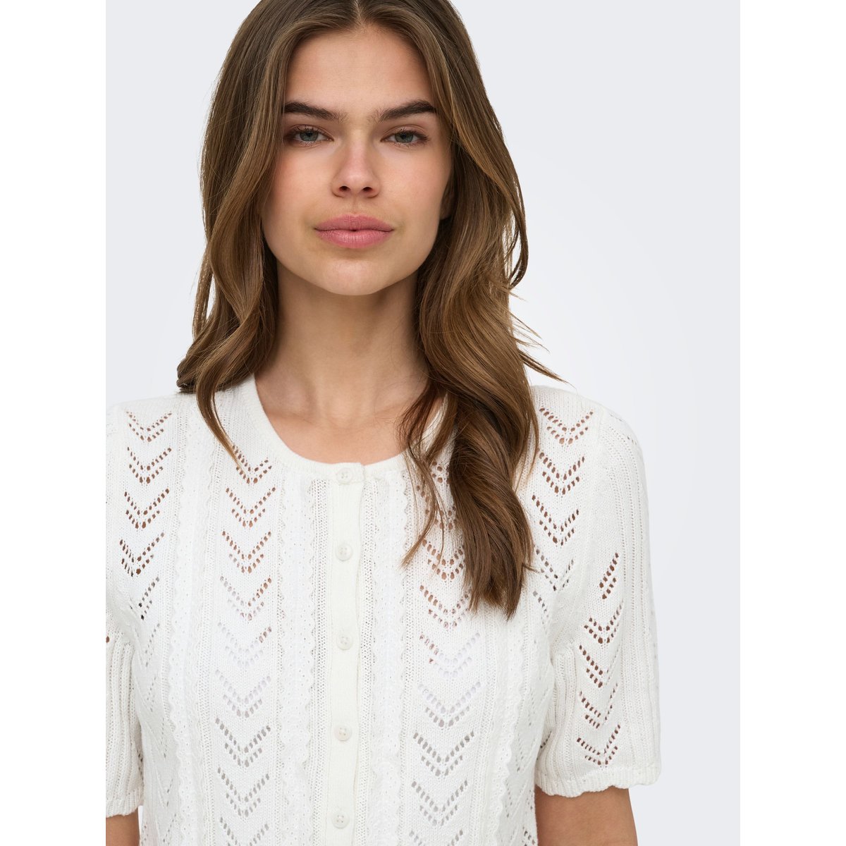 T-Shirt En Maille cloud dancer, ONLY
