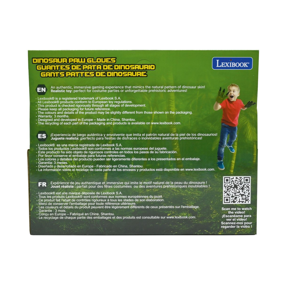 Gants Dinosaure vert, LEXIBOOK