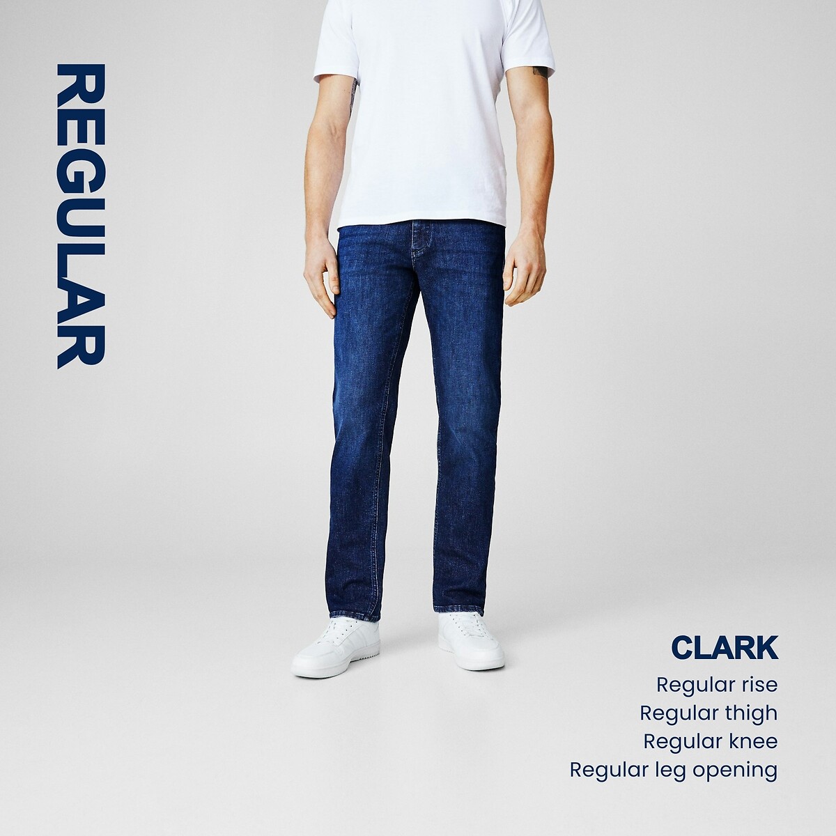 Jeans dritto Clark blu denim, JACK & JONES