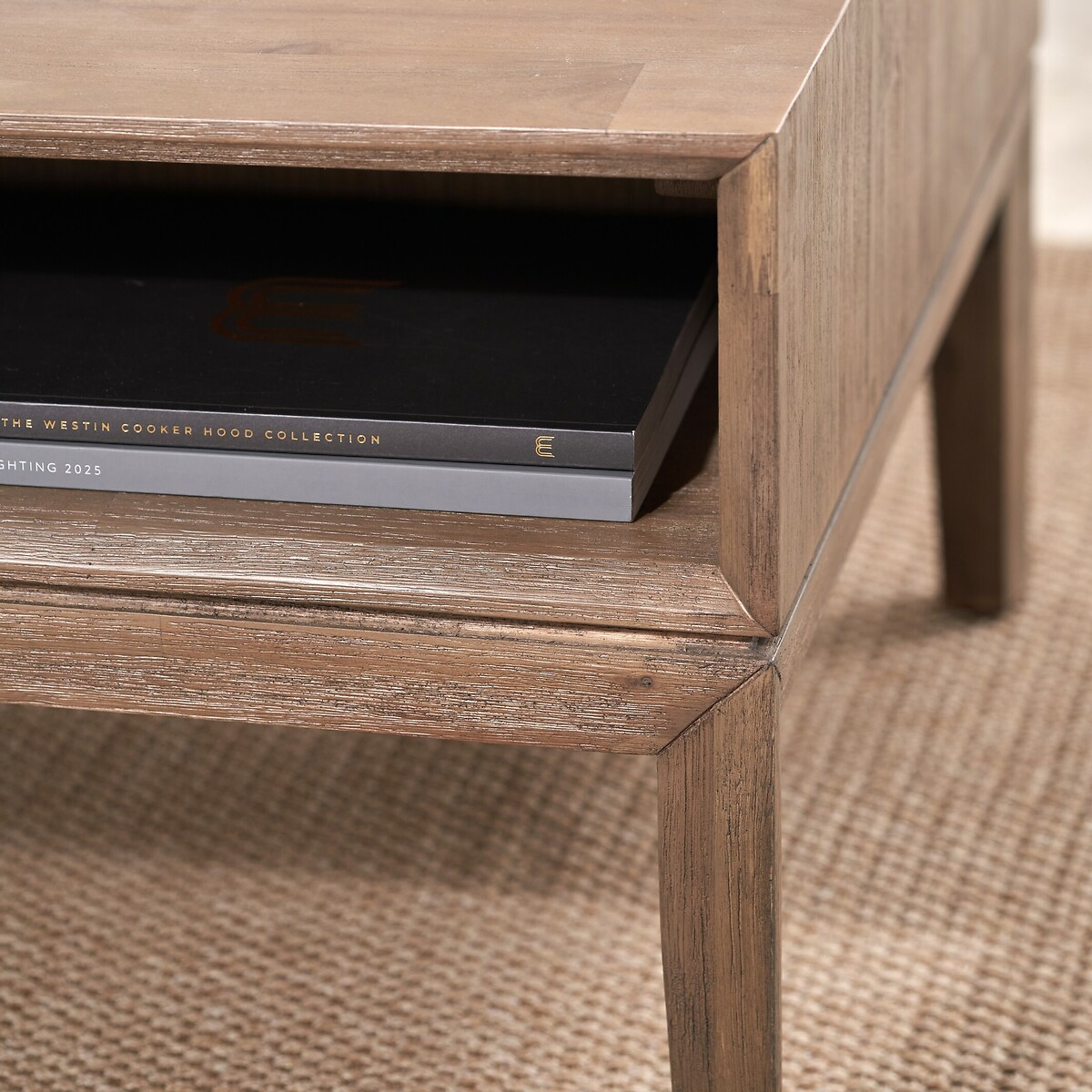 Giano Acacia Wood Storage Coffee Table black/natural, ÉDITÉ