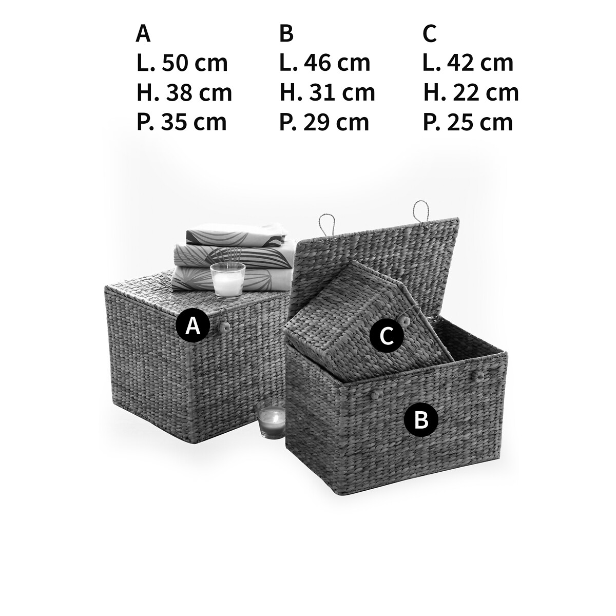 Coffres de rangement jacinthe de mer, Semra beige naturel, LA REDOUTE INTERIEURS