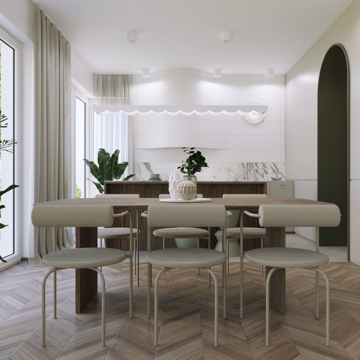 Suspension Aluminium Taupe LED 1 Biscuit taupe, EDEN