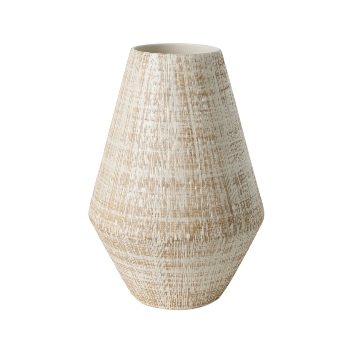 Vase céramique déco strié 29 cm - SHANI beige, CAMIF