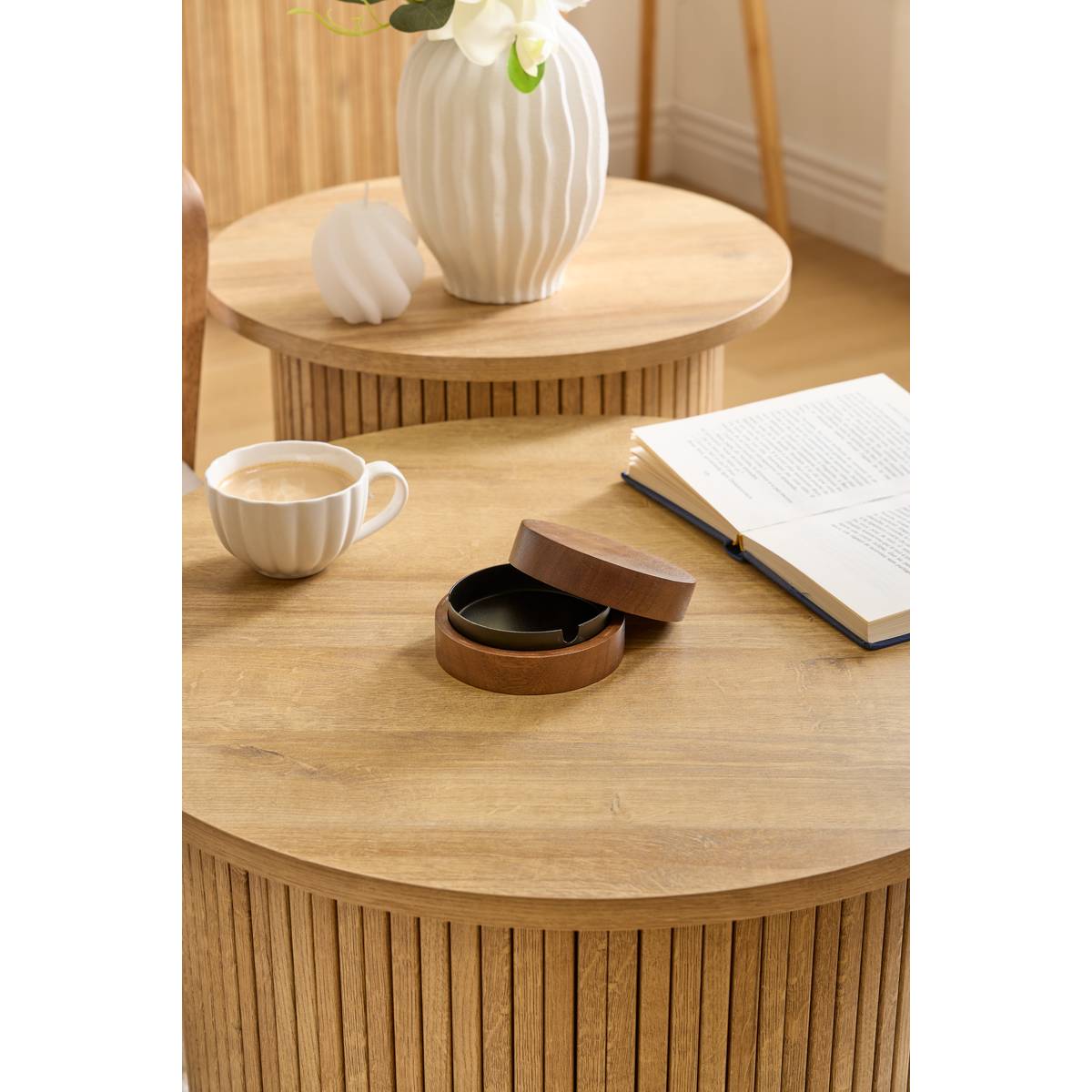 Cendrier en acacia NYERO marron, ATMOSPHERA