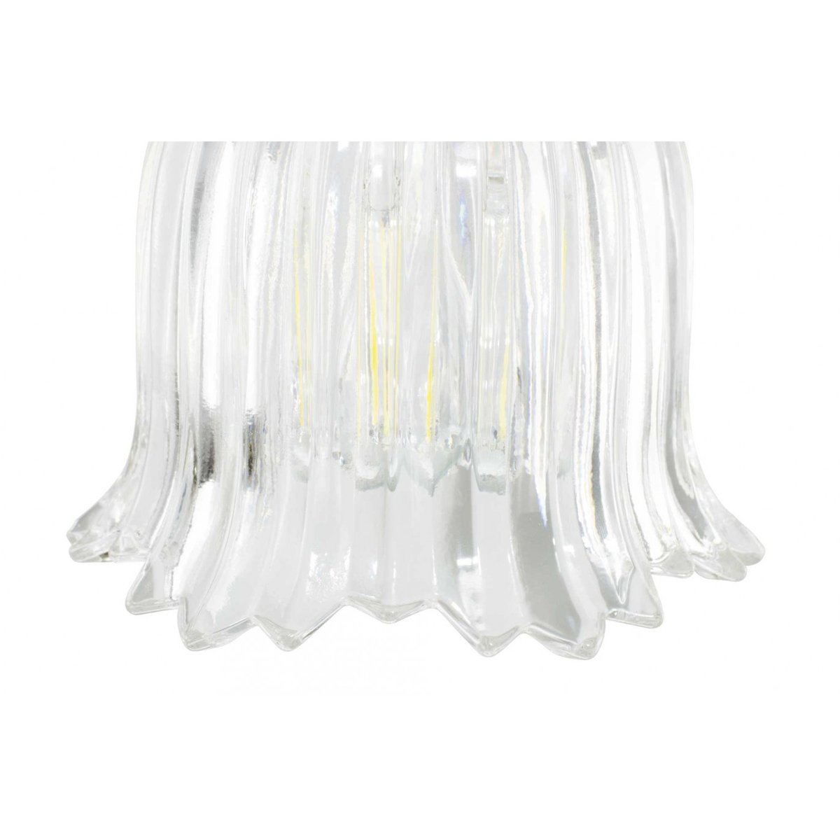 Suspension en verre strié, AVELLE transparent et doré, C-CREATION