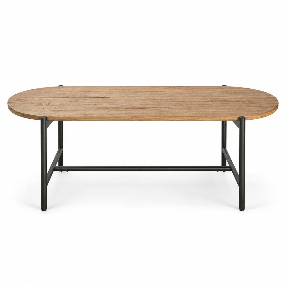 Table à manger teck recyclé bords arrondis 200 cm TRANI bois naturel, PIER IMPORT