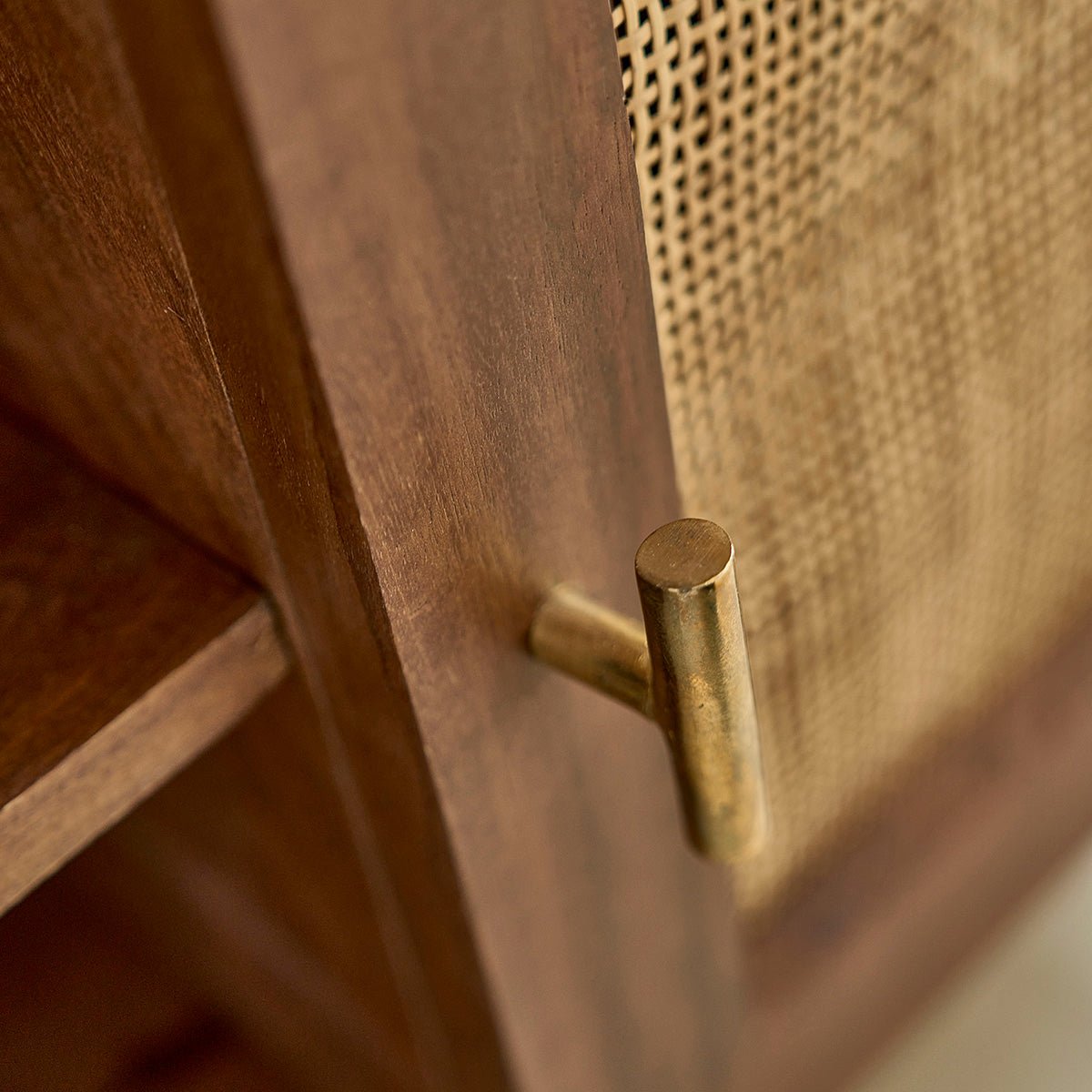 Meuble TV en bois massif et cannage 140 cm  RAPHAEL marron, BERAH GETAH