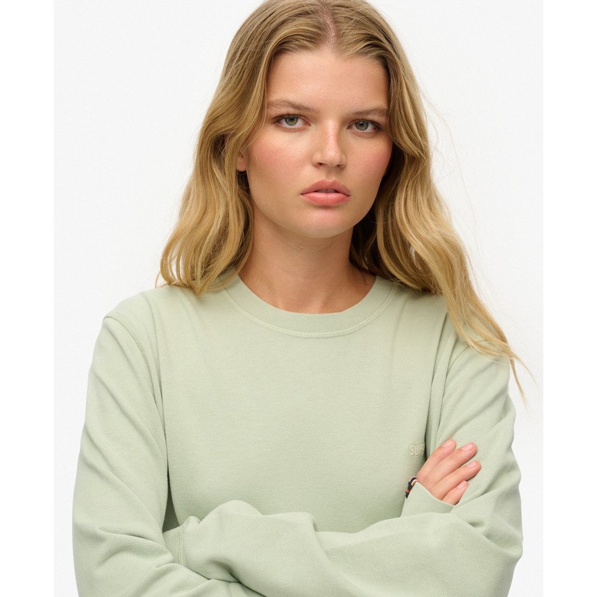 Sweat classique oversize Essential gris ardoise, SUPERDRY