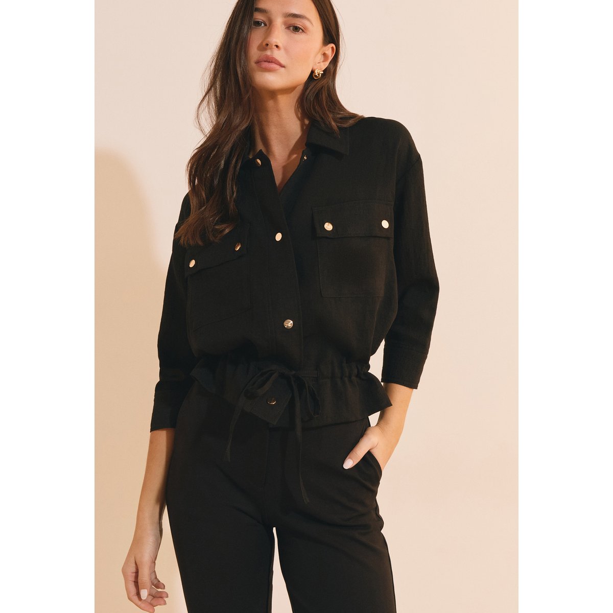 Veste avec détail bouton doré VAHIMO noir, ETAM