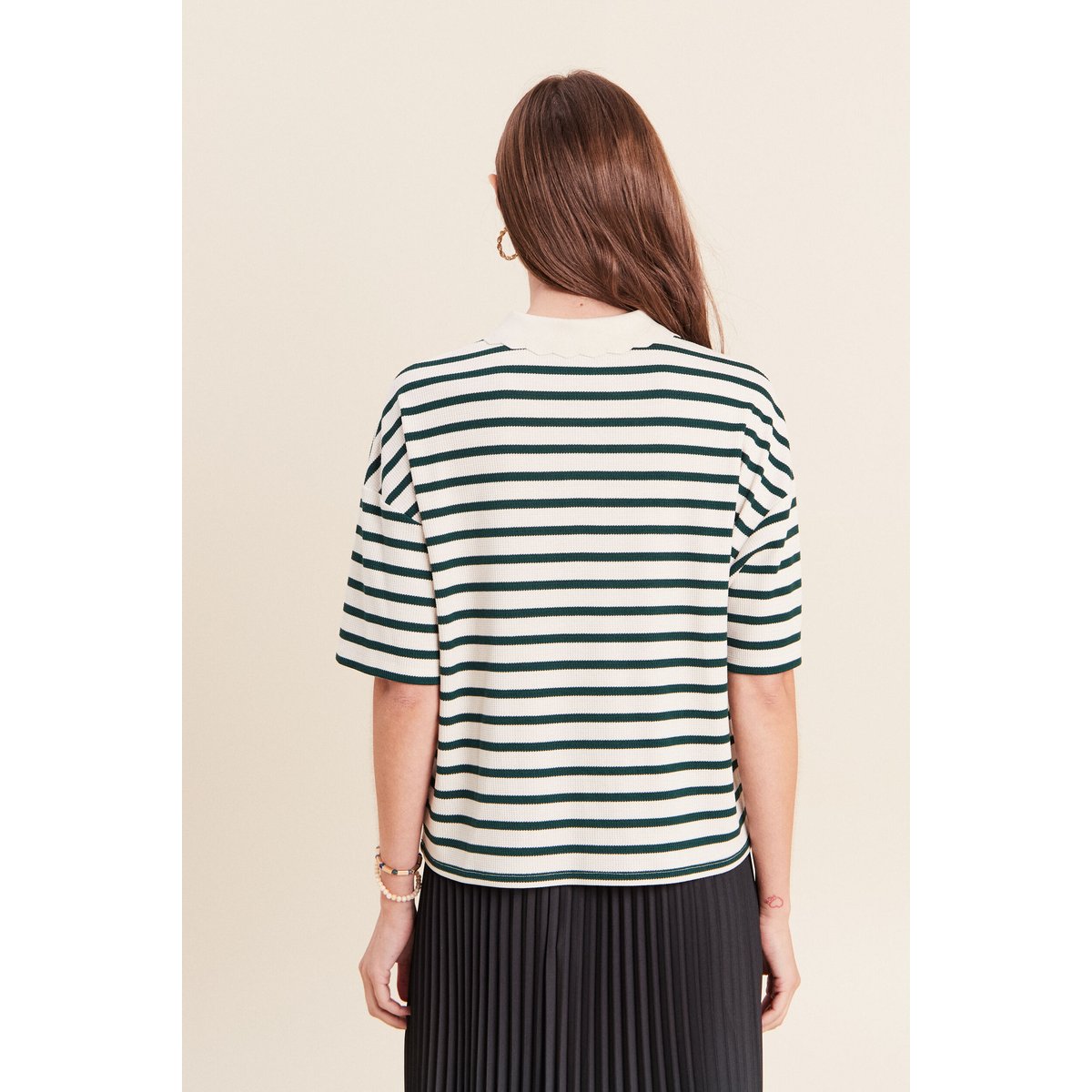 Polo ample col chemise vert, BREAL