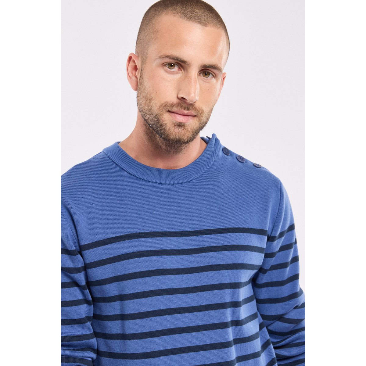 Pull marin en coton obscur/marine deep, ARMOR-LUX