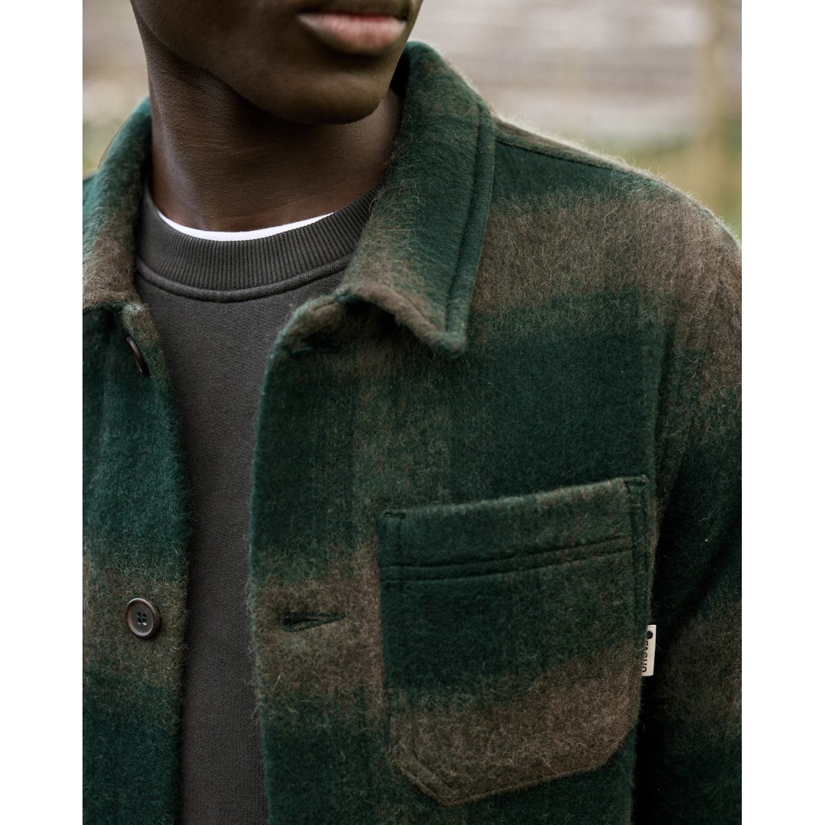 Veste laine LORGE vert, FAGUO